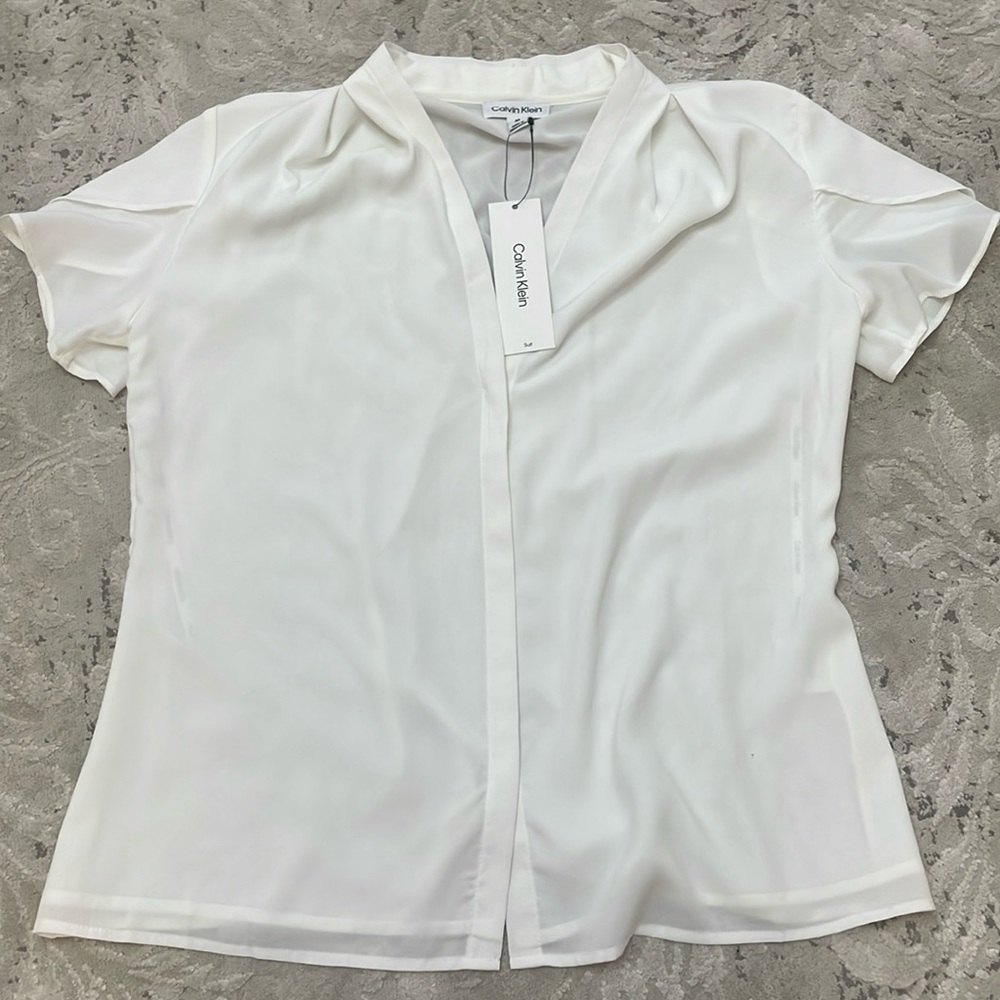 White Calvin Klein blouse!